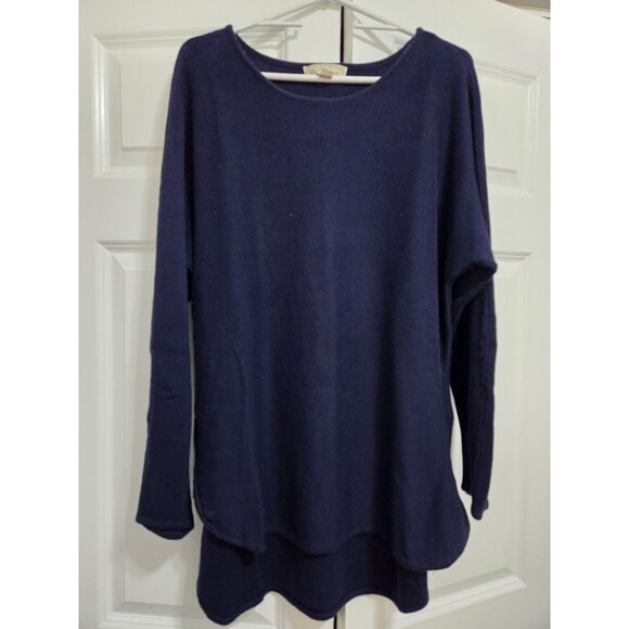 Michael Kors Sweaters - Michael Kors Blue Pullover Hi-Lo Sweater with Zipper Accents Women's Large